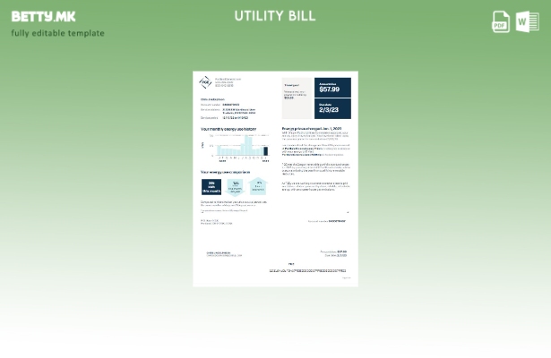 Модерен стил на САД PGE шаблон за комунални сметки